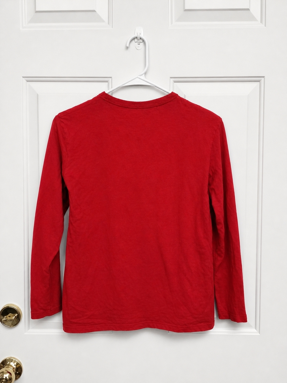 Place Red Long Sleeve Tee with White Text "I'm Here You're Welcome" - Picture 4 of 4